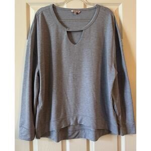 Juicy Couture Sweatshirt Womens Blue Round Neck Keyhole Long Sleeves Size XXL